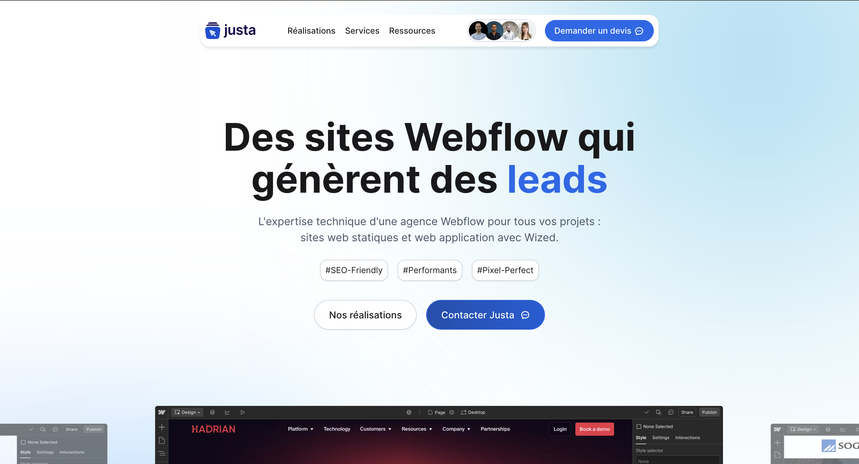 Website Screenshot Justa